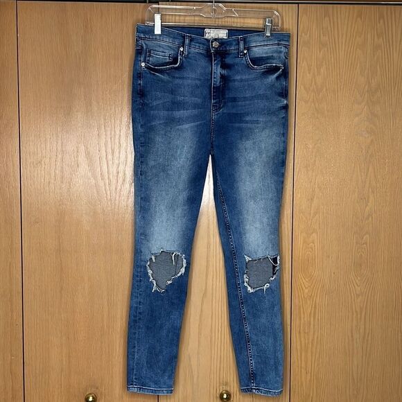 Free People - Busted High Rise Distressed Skinny Jeans 31 - Picture 5 of 10